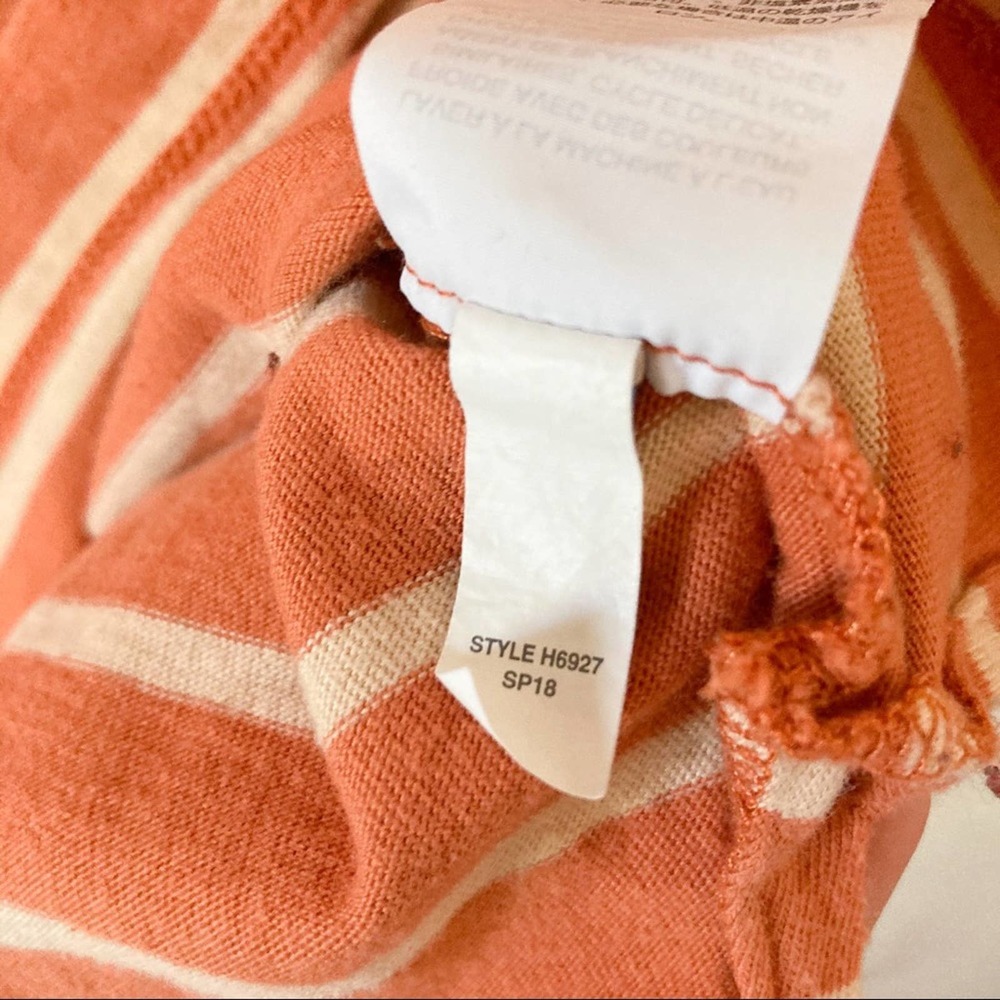Madewell Striped Boatneck Size Top X Small Coral - Picture 12 of 13